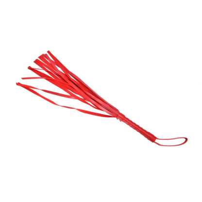 48cm Faux Leather Tails Whip Flogger Black/Red - Image 3