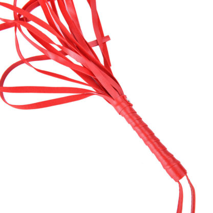 48cm Faux Leather Tails Whip Flogger Black/Red - Image 6