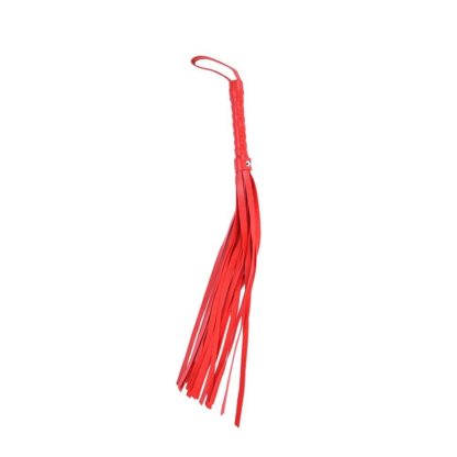 48cm Faux Leather Tails Whip Flogger Black/Red - Image 8