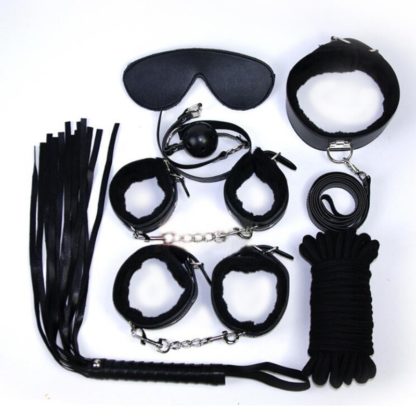 7pc Faux Leather Bondage Set - 4 Colours Available - Image 2