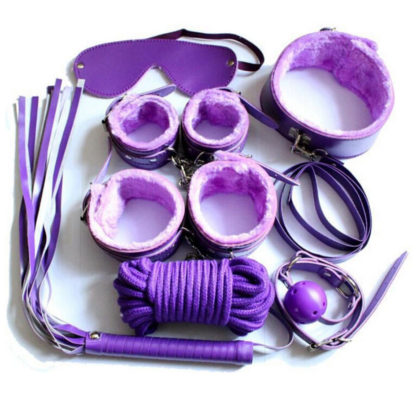 7pc Faux Leather Bondage Set - 4 Colours Available - Image 5