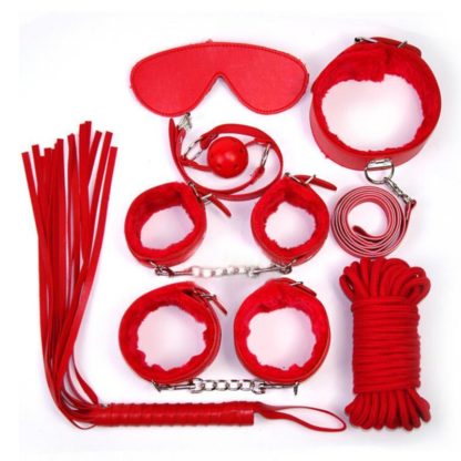 7pc Faux Leather Bondage Set - 4 Colours Available - Image 3