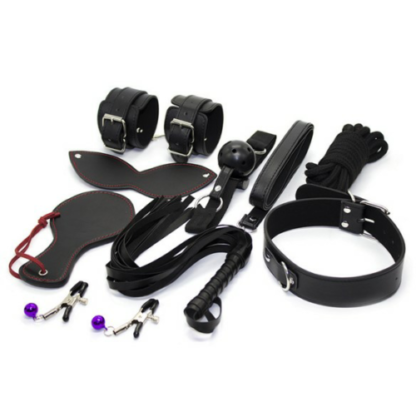 8pc Black Bondage Set
