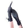 Faux Leather Female Lace Up Bondage Gloves Mittens - Image 4