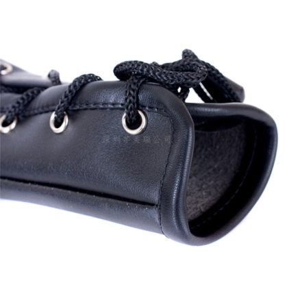 Faux Leather Female Lace Up Bondage Gloves Mittens - Image 7