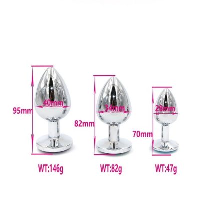 Stainless Steel Jewel Butt/Anal Plug Sizes Small Medium Large - Image 2