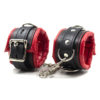 Black/Red Faux Leather Buckle Handcuffs