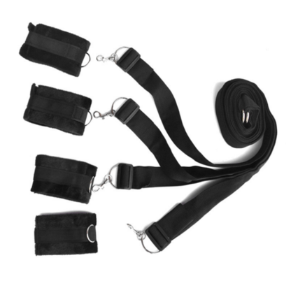 Under Bed Black Nylon Bondage Restraints Set