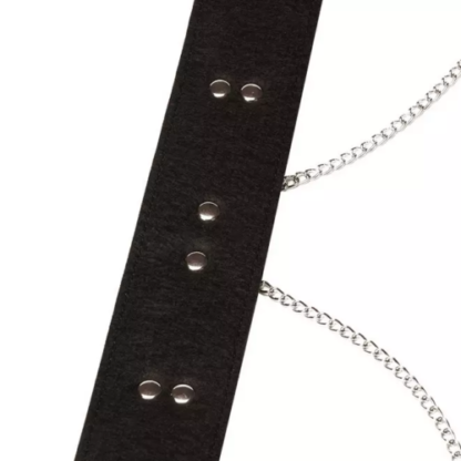 Black Faux Leather Soft Neck Collar With Clamps - Image 3