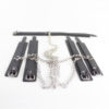 Faux Leather Chain Restraint Locking Neck Collar Wrist Ankle Cuffs - Image 2