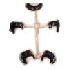 Faux Leather Chain Restraint Locking Neck Collar Wrist Ankle Cuffs - Image 3