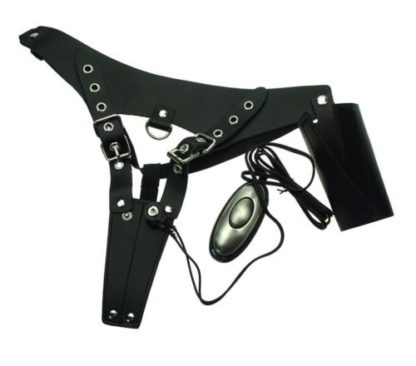Real Leather Female Electro Shock Bondage Belt Thong