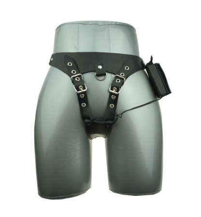 Real Leather Female Electro Shock Bondage Belt Thong - Image 3