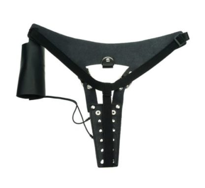 Real Leather Female Electro Shock Bondage Belt Thong - Image 6