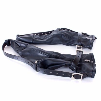 Female Feet Restraint Faux Leather Foot Bondage Booties Socks - Image 4