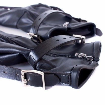 Female Feet Restraint Faux Leather Foot Bondage Booties Socks - Image 6