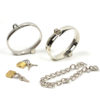 Male Stainless Steel Bondage Hand Cuffs Two Locks & 5" Chain - Image 3