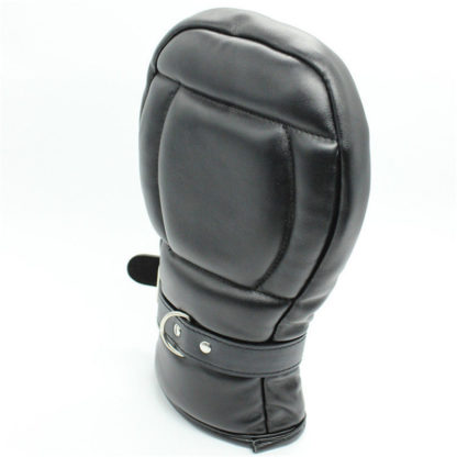 Faux Leather Padded Locking Bondage Mittens - Image 4