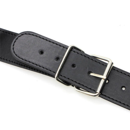 Faux Leather 'Buckle' Neck Collar To Hand Restraint Wrist Cuffs - Image 7