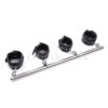 Black Premium Detachable Faux Leather Stainless Steel Spreader Bar Hand Cuffs