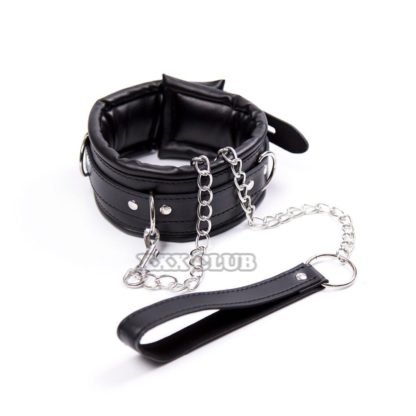 Black Premium Detachable Faux Leather Stainless Steel Spreader Bar Hand Cuffs - Image 5