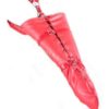Red Faux Leather Single Glove Over Shoulder Bondage Arm Binder Monoglove - Image 2