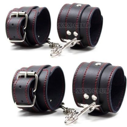 Real Leather Genuine Leather 3pc Bondage Set