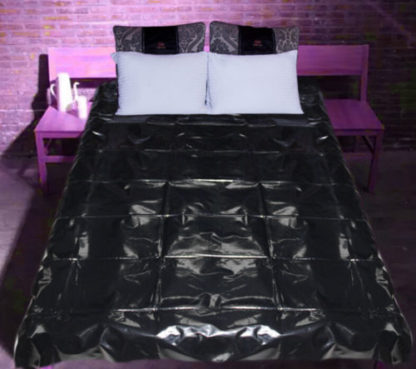 Black Wetlook PVC Style Waterproof Double Bed Sheet - Image 5