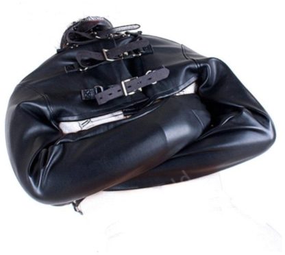 Women's Black Open Bust Locking Straight Jacket - Image 2