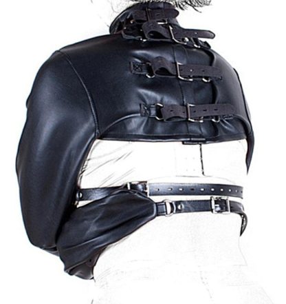 Women's Black Open Bust Locking Straight Jacket - Image 3