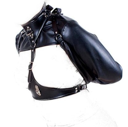 Women's Black Open Bust Locking Straight Jacket - Image 5