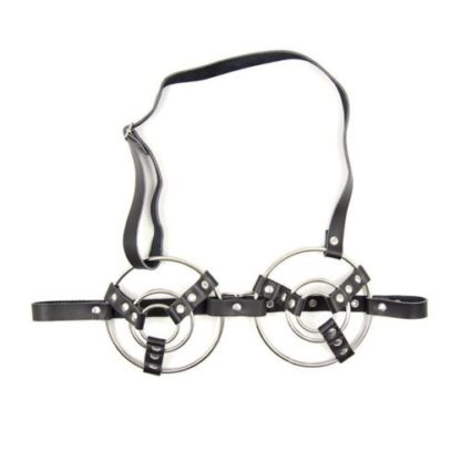 Faux Leather/Steel Adjustable Female Breast Harness Cage