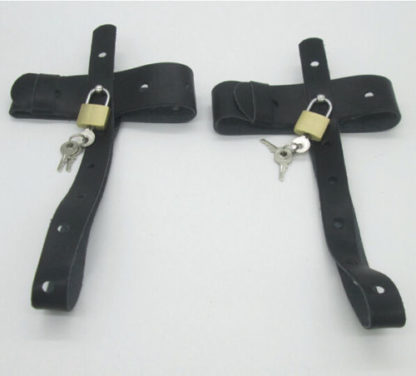 Style 1 Faux Leather High Heel Shoes Locking Straps With Locks - Image 2