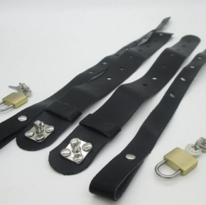 Style 1 Faux Leather High Heel Shoes Locking Straps With Locks - Image 6