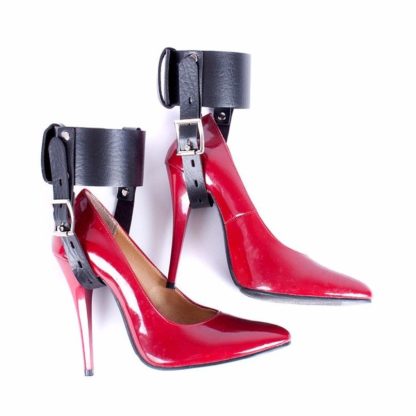 Style 2 Faux Leather High Heel Shoes Locking Straps With Locks - Image 5