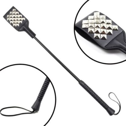 53cm Faux Leather Rivets Bondage Whip Flogger Paddle