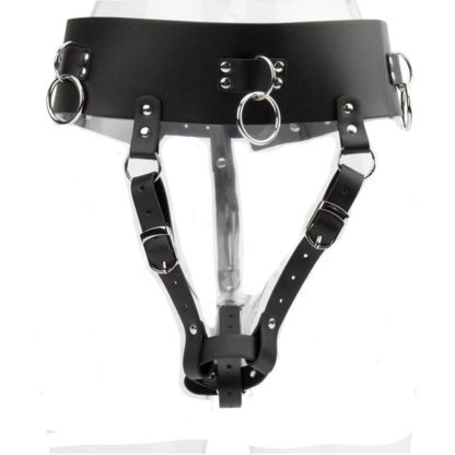PU Faux Leather Orgasm Belt Female Chastity Belt