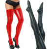 Womens Long Wetlook Stockings Red or Black - Image 4