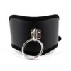 Black Faux Leather Posture Bondage Neck Collar Twin Buckle - Image 2