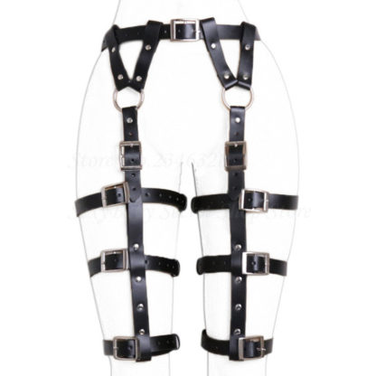 Adjustable Female Suspender Leg/Thigh Bondage Belt Restraint Faux Leather