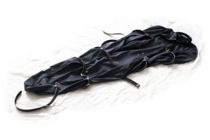 Black Canvas Full Body Binding Bondage Suit Sleep Sack Bag With Straps - Image 3