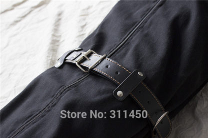 Black Canvas Full Body Binding Bondage Suit Sleep Sack Bag With Straps - Image 7