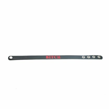 Real Leather Black Bitch Choker Collar - Image 4