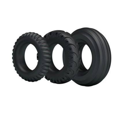 Black Silicone Erection Enhancing Penis Cock Rings Premature Ejaculation ED Solution - Image 2