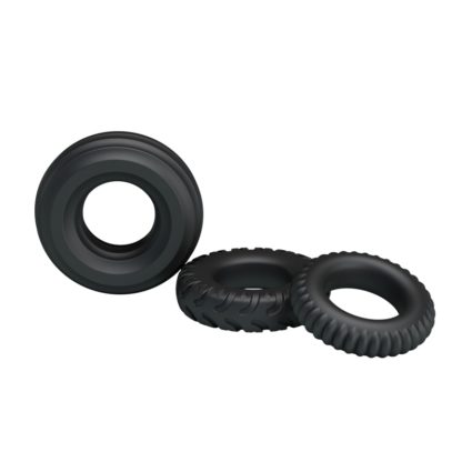 Black Silicone Erection Enhancing Penis Cock Rings Premature Ejaculation ED Solution - Image 3