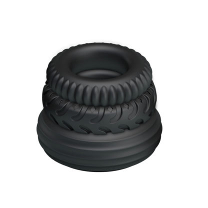 Black Silicone Erection Enhancing Penis Cock Rings Premature Ejaculation ED Solution - Image 4