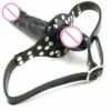 Faux Leather Silicone Double Ended Penis Dildo Mouth Plug Gag Two Sizes - Image 3