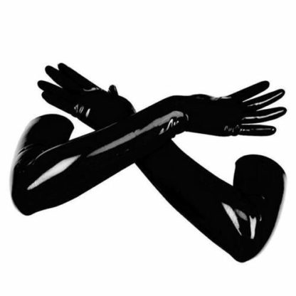 Long Black Latex Rubber Gloves