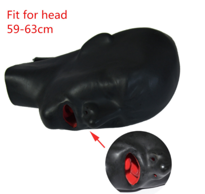 Mens Full Face Black Latex Rubber Zip Tongue Hood Two Thicknesses - Image 8