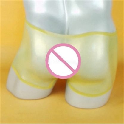 Mens Latex Rubber Sheath Pants Shorts Clear Translucent - Image 4